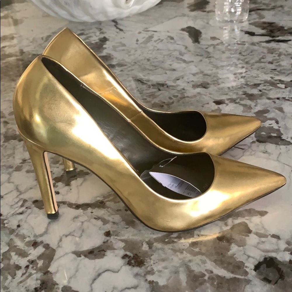 Gold Zara stilettos